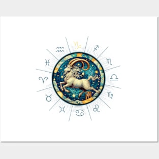 ZODIAC Capricorn - Astrological CAPRICORN - CAPRICORN - ZODIAC sign - Van Gogh style - 12 Posters and Art